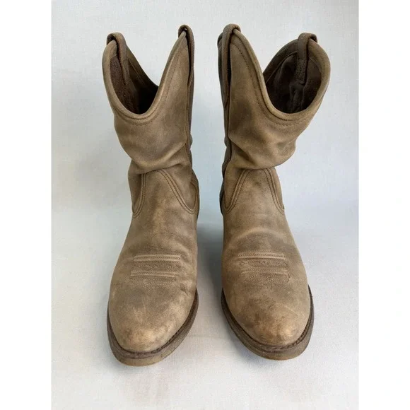 Ariat Boot Women Sz 7.5B Brown Taupe Reina Leather Cowgirl Western Slouch Bootie - Picture 3 of 10